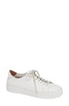 Frye Lena Low-top Lace-up Sneakers In White Leather