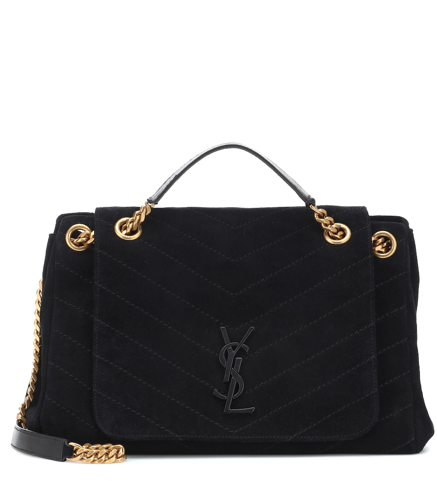 Saint Laurent Medium Nolita Suede Shoulder Bag In Black | ModeSens