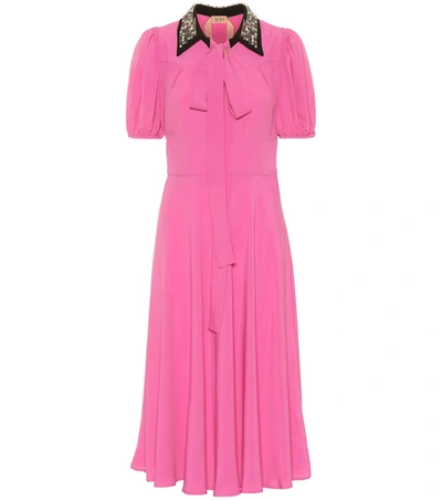 N°21 Donna Silk-blend Midi Dress In Pink