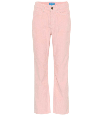 M.i.h. Jeans Daily Crop High-rise Corduroy Pants In Pink