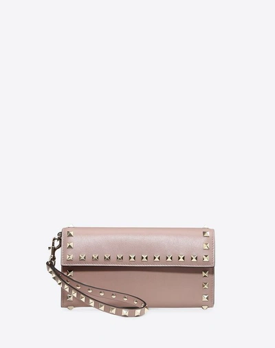 Valentino Garavani Rockstud Wallet In Rosso Valentino