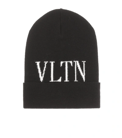 Valentino Garavani Garavani Vltn Wool & Cashmere Beanie - Black