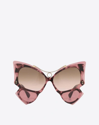 VALENTINO VALENTINO OCCHIALI OVERSIZED BUTTERFLY FRAME ACETATE SUNGLASSES 