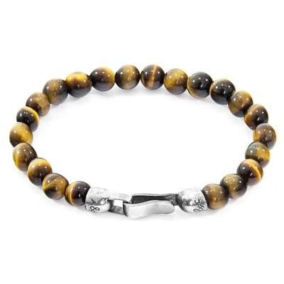 Anchor & Crew Silver & Brown Tigers Eye Stone Outrigger Bracelet