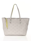 Mcm Medium Klara Monogram Leather Shopper In Dove