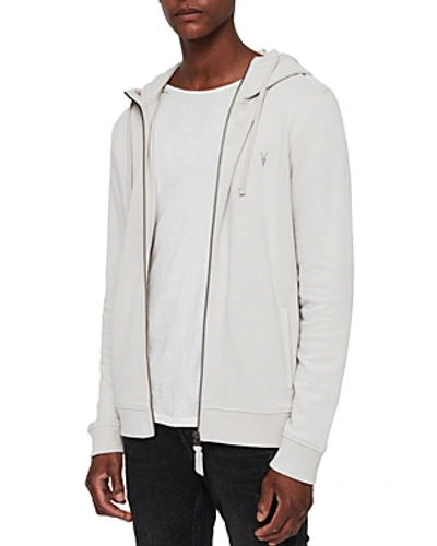 Allsaints Raven High-neck Hoodie In Lunar Gray