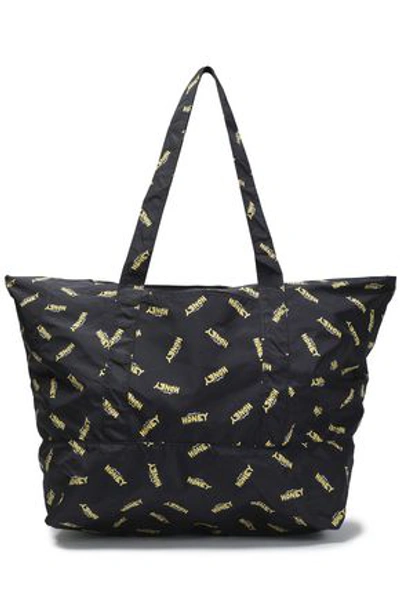 Ganni Woman Fairmount Printed Shell Tote Black