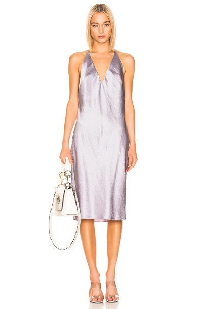 Alexander Wang T Crinkled-satin Halterneck Dress In Lavender