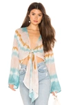 Young Fabulous & Broke Young, Fabulous & Broke Free Fall Top In Blush. In Teal Valley Wash