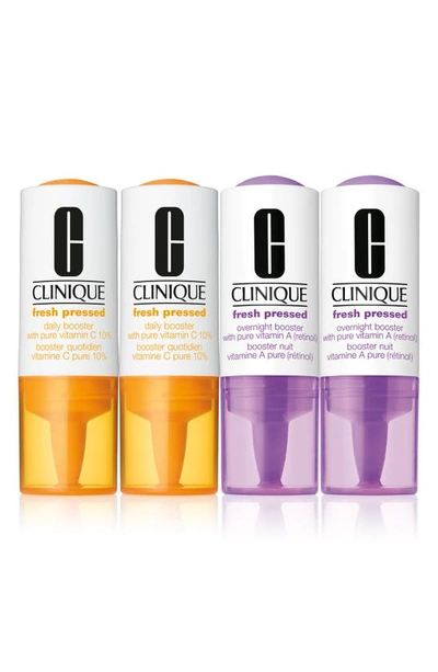 Clinique Fresh Pressed Clinical Daily + Overnight Boosters With Pure Vitamins C 10% + A (retinol) 2+2 System In 2-pack