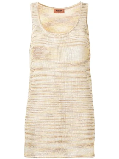 Missoni Flared Knitted Top In Neutrals