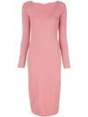Stella Mccartney V-neck Midi Dress Pink