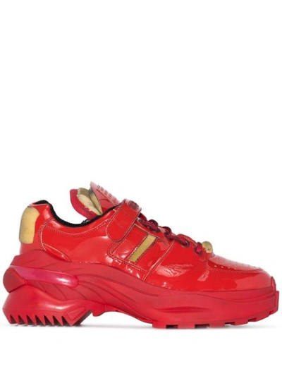 Maison Margiela Red Artisanal Leather Low In H5391 Red