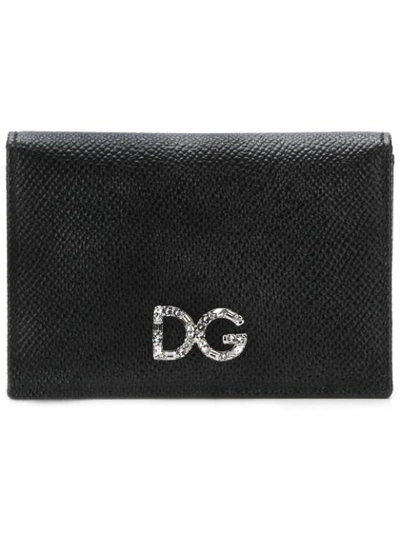 Dolce & Gabbana Embellished Continental Wallet In Black