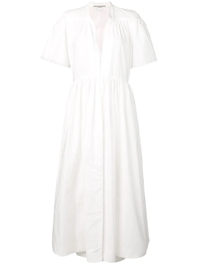 Stella Mccartney Embroidered Flared Dress In White