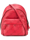 Stella Mccartney Mini Monogram Backpack In Red