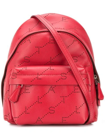 Stella Mccartney Mini Monogram Backpack In Red
