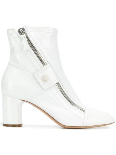 Casadei Selena Ankle Boots In White