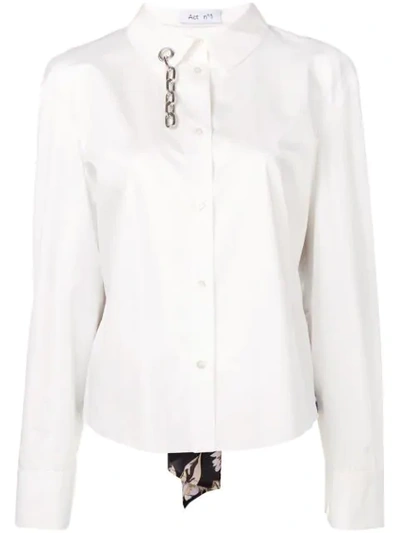 Act N°1 Floral Panel Shirt In White