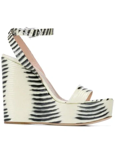 Giuseppe Zanotti Women's Gypsy Wedge Platform Sandals In White/black