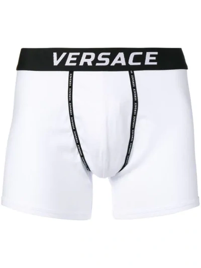 Versace Logo Boxer Briefs In White