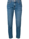 J Brand Slim-fit Cropped Jeans - Blue