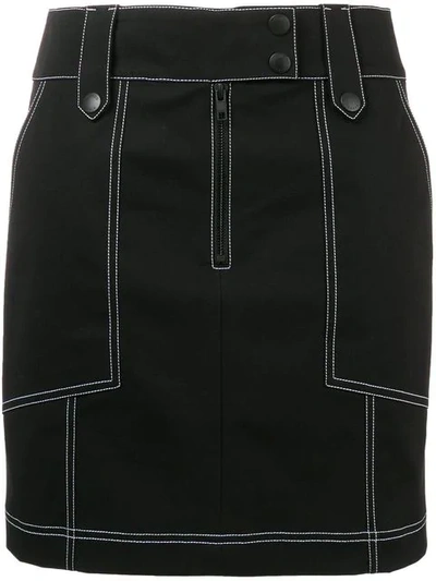 Kenzo Contrast Stitch Mini Skirt In Black