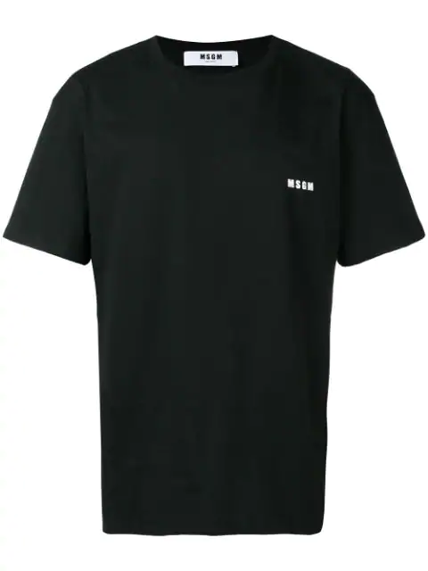 Msgm Logo Print T-shirt In Black | ModeSens