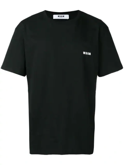 Msgm Logo Print T-shirt In Black