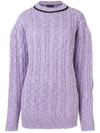 Cashmere In Love Cable Knit Sweater In Purple