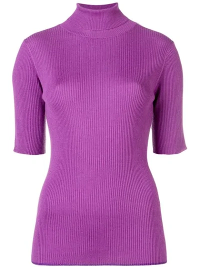 Cashmere In Love Kurzärmeliger Pullover In Purple