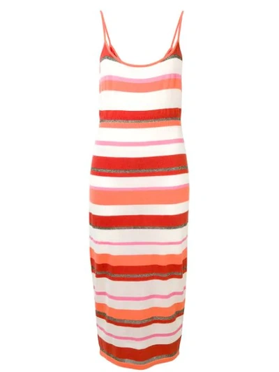 Cashmere In Love Striped Dress In Orange