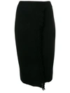 Cashmere In Love High-waisted Fringed Skirt In Black