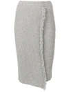 Cashmere In Love Envelope Fringed Skirt In Grey