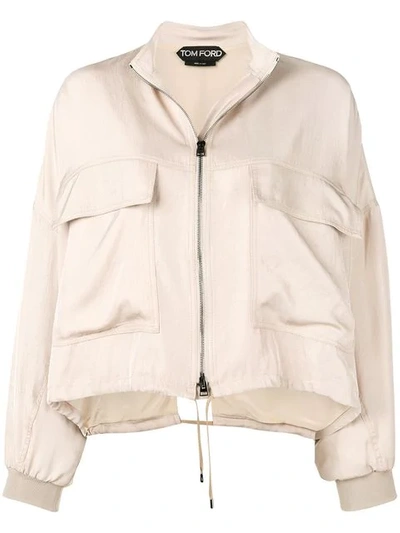 Tom Ford Zipped Jacket In Neutrals