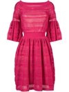 Antonino Valenti Decorative Perforations Flared Dress - Pink