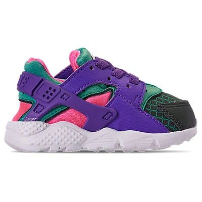 Nike Kids Toddler Huarache Run Now Casual Shoes In Green Purple ModeSens