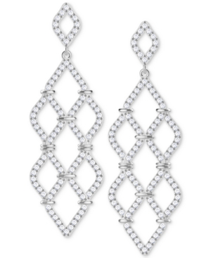 Swarovski Silver-tone Crystal Pave Chandelier Earrings | ModeSens