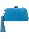 Serpui Straw Clutch Bag - Blue