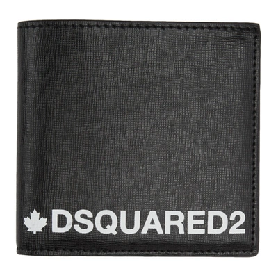 Dsquared2 Printed Saffiano Leather Billfold Wallet In M063 Nerobi