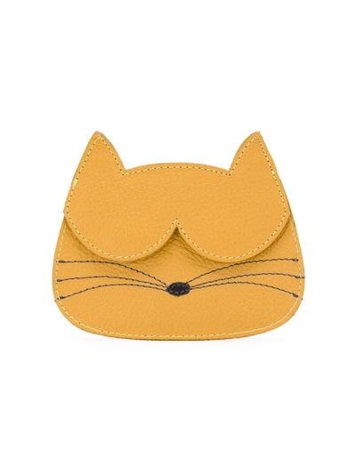 Sarah Chofakian Cat Cardholder In Yellow