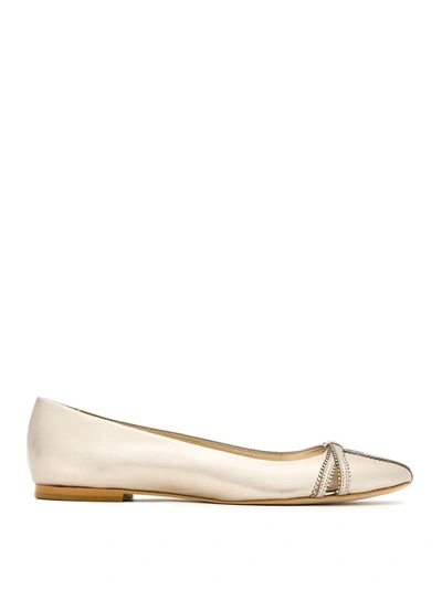 Sarah Chofakian Pati Metallic Ballerinas In Silver