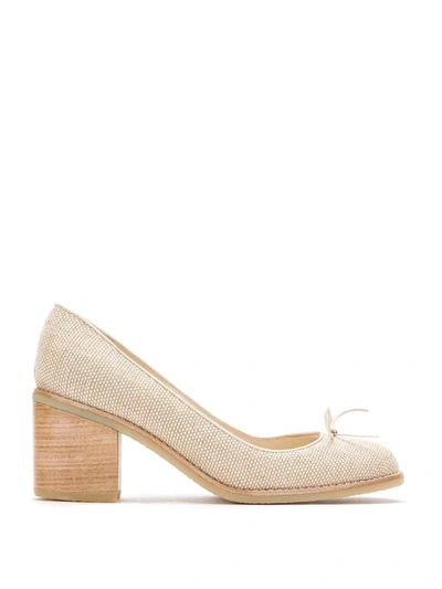 Sarah Chofakian Leather Pumps In Neutrals