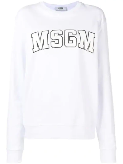 Msgm Logo Sweatshirt In White