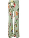 Etro Floral Print Trousers In Green