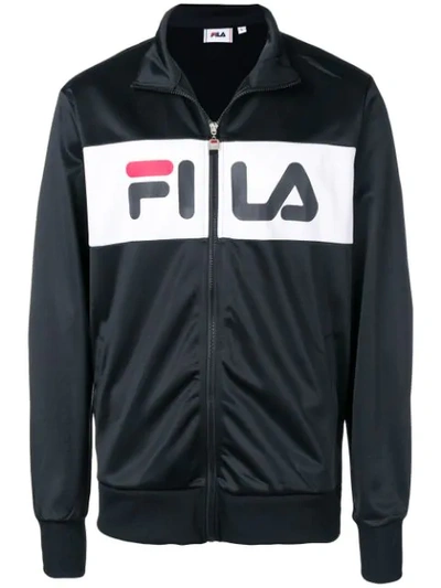Fila Logo Track Jacket In Black