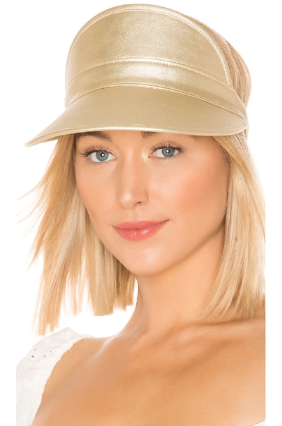 Brixton Monroe Faux Leather Visor - Ivory In Gold