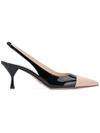 Prada Slingback Bi-colour Pumps - Black