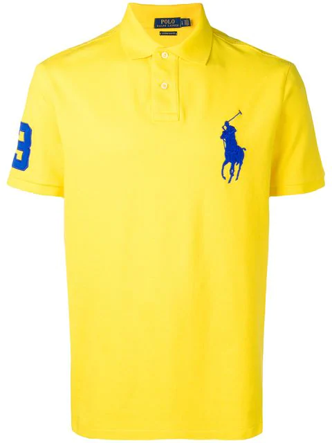 Polo Ralph Lauren Embroidered Logo Polo Shirt In Yellow | ModeSens