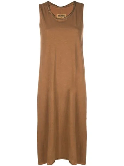 Uma Wang Sleeveless Midi Jersey Dress In Brown